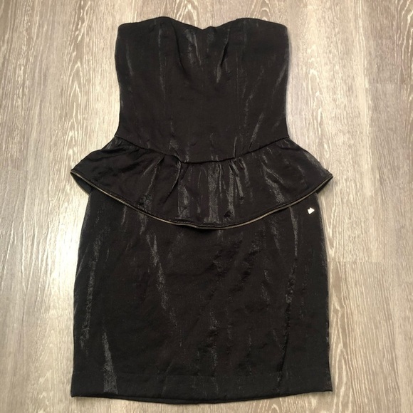 Lurker Label by Matix Strapless Black Peplum Women’s Dress Size S Edgy Y2K Vibes - Picture 2 of 10